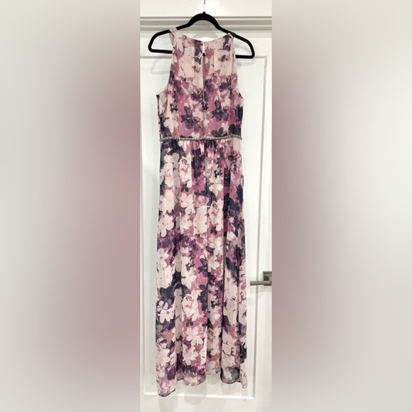 SLNY Womens Halter neck Beaded Embellished Waist Maxi Evening Dress - Picture 4 of 6